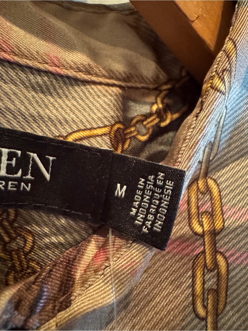 NWT Lauren Ralph Lauren medium All-over equestrian print with belts and chains - Picture 5 of 12